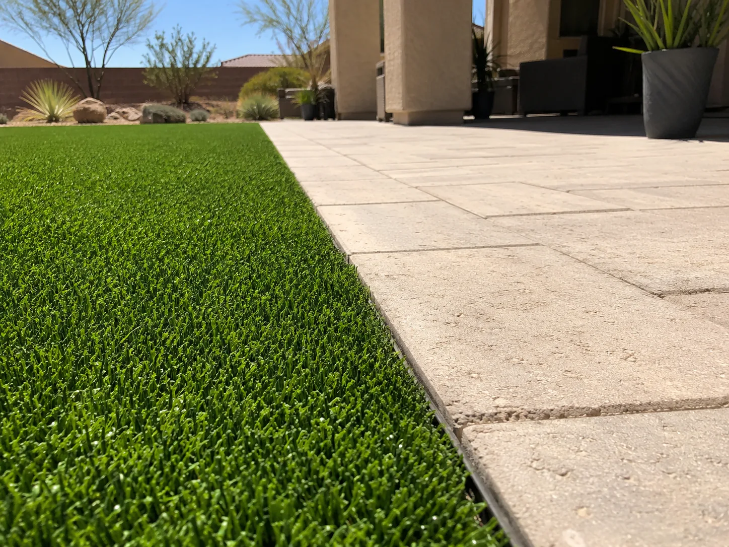 Artificial turf installation detail