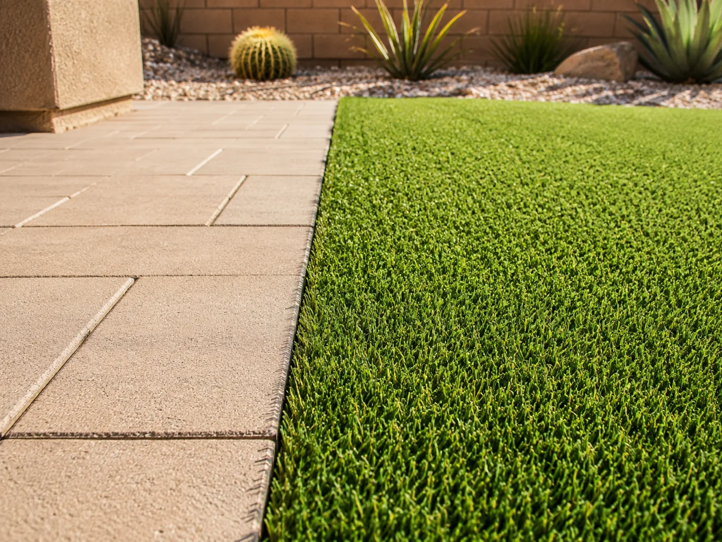 Artificial turf installation detail