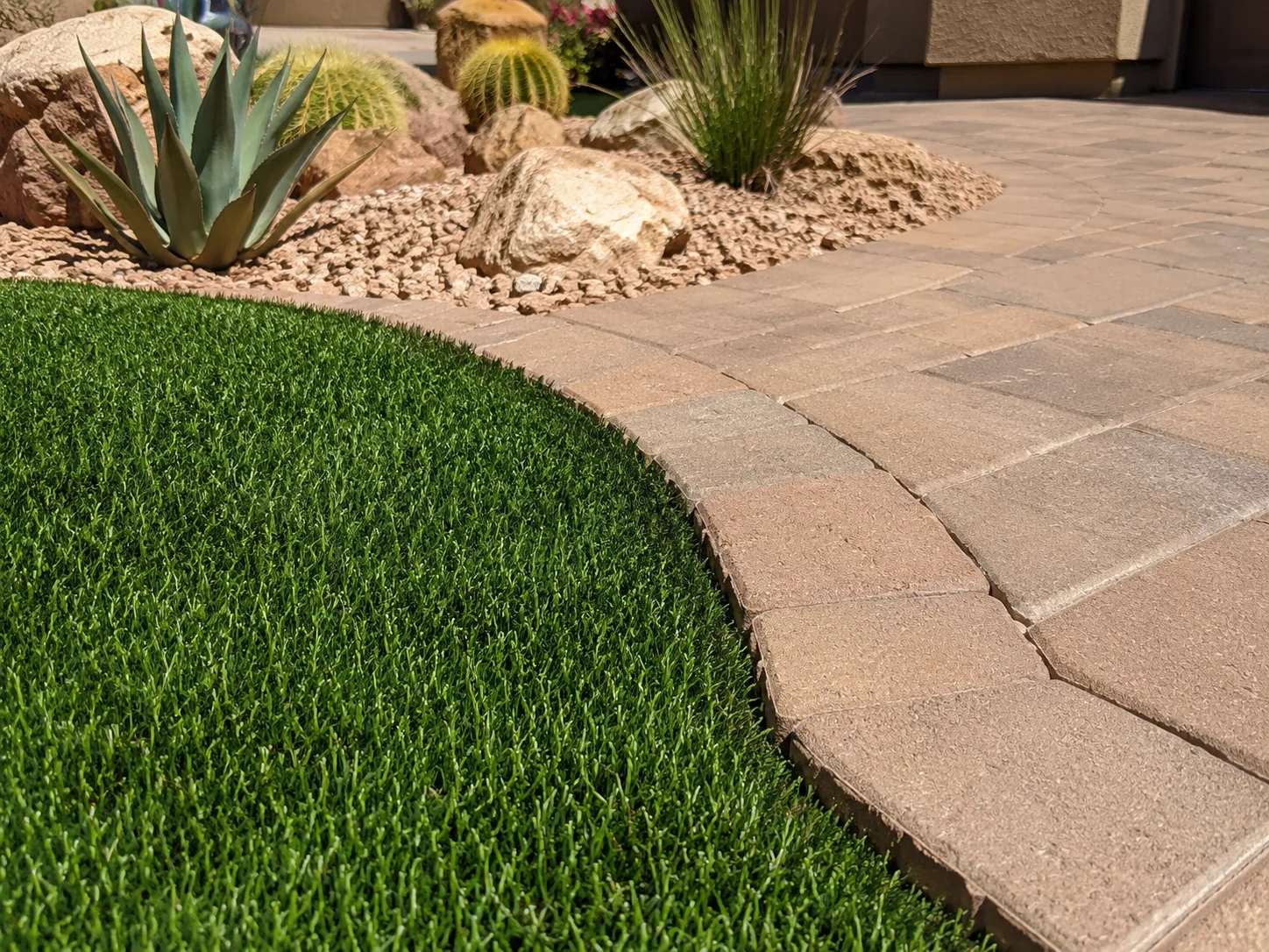 Artificial turf installation detail