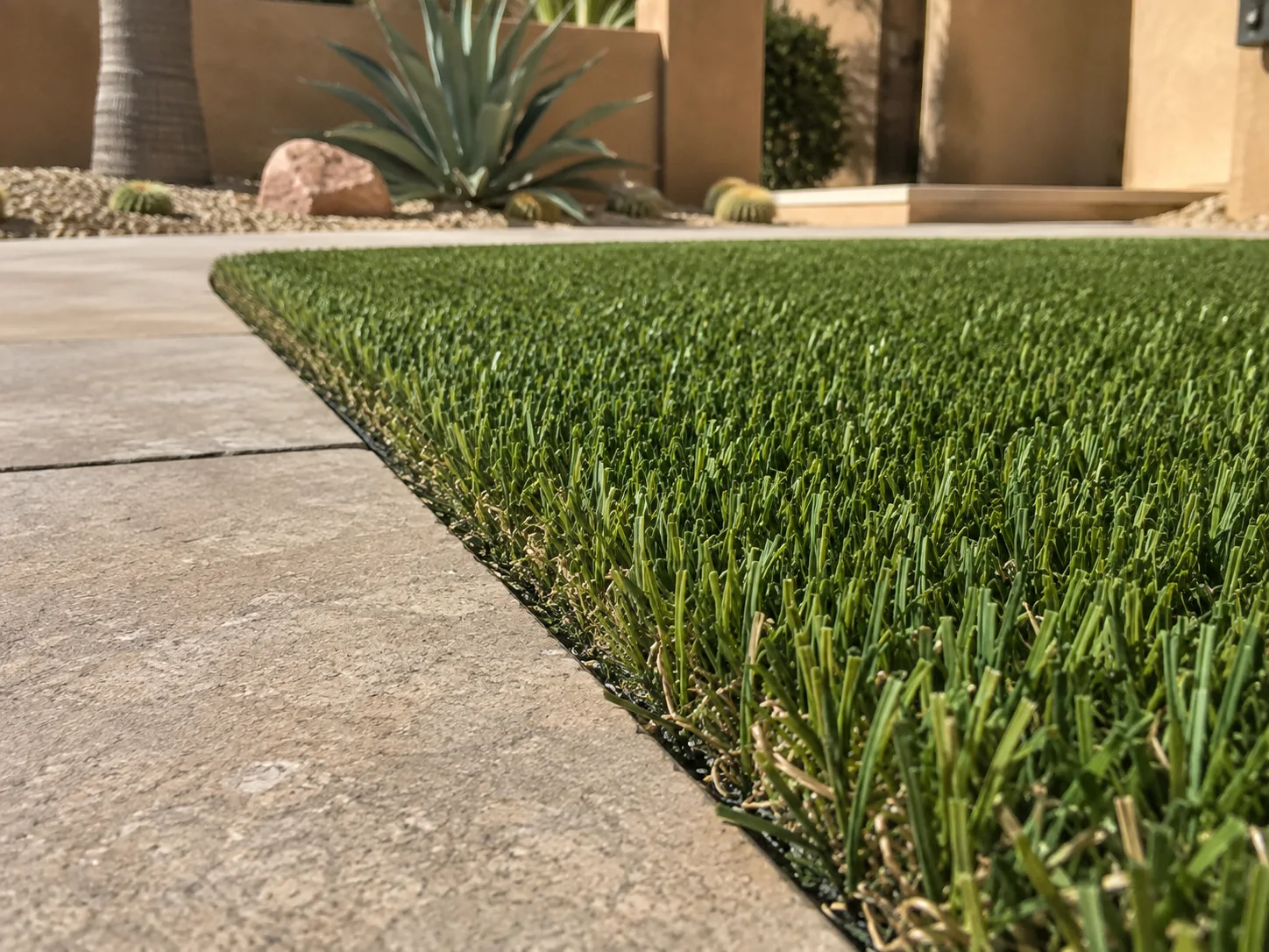 Artificial turf installation detail