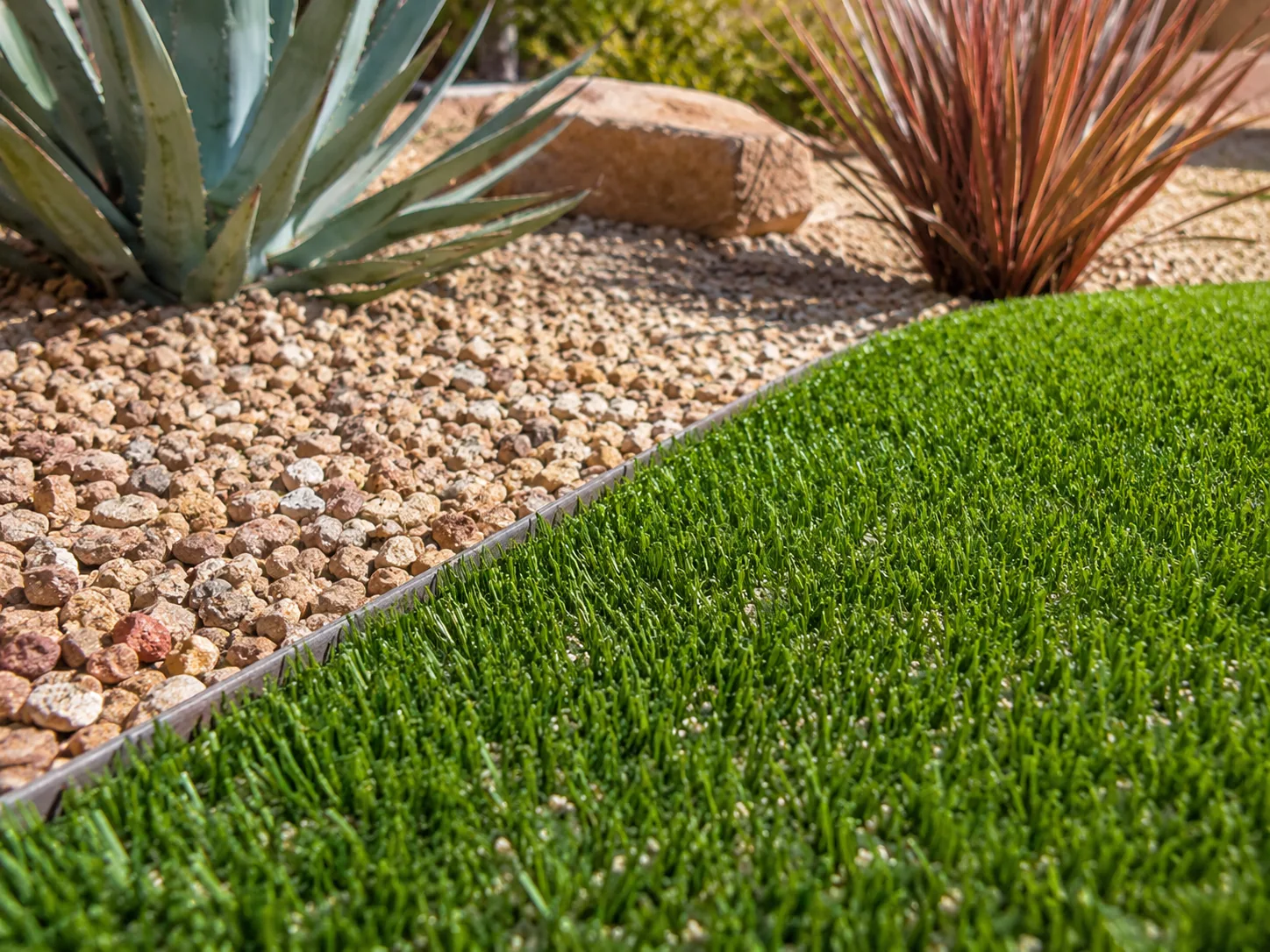 Artificial turf installation detail