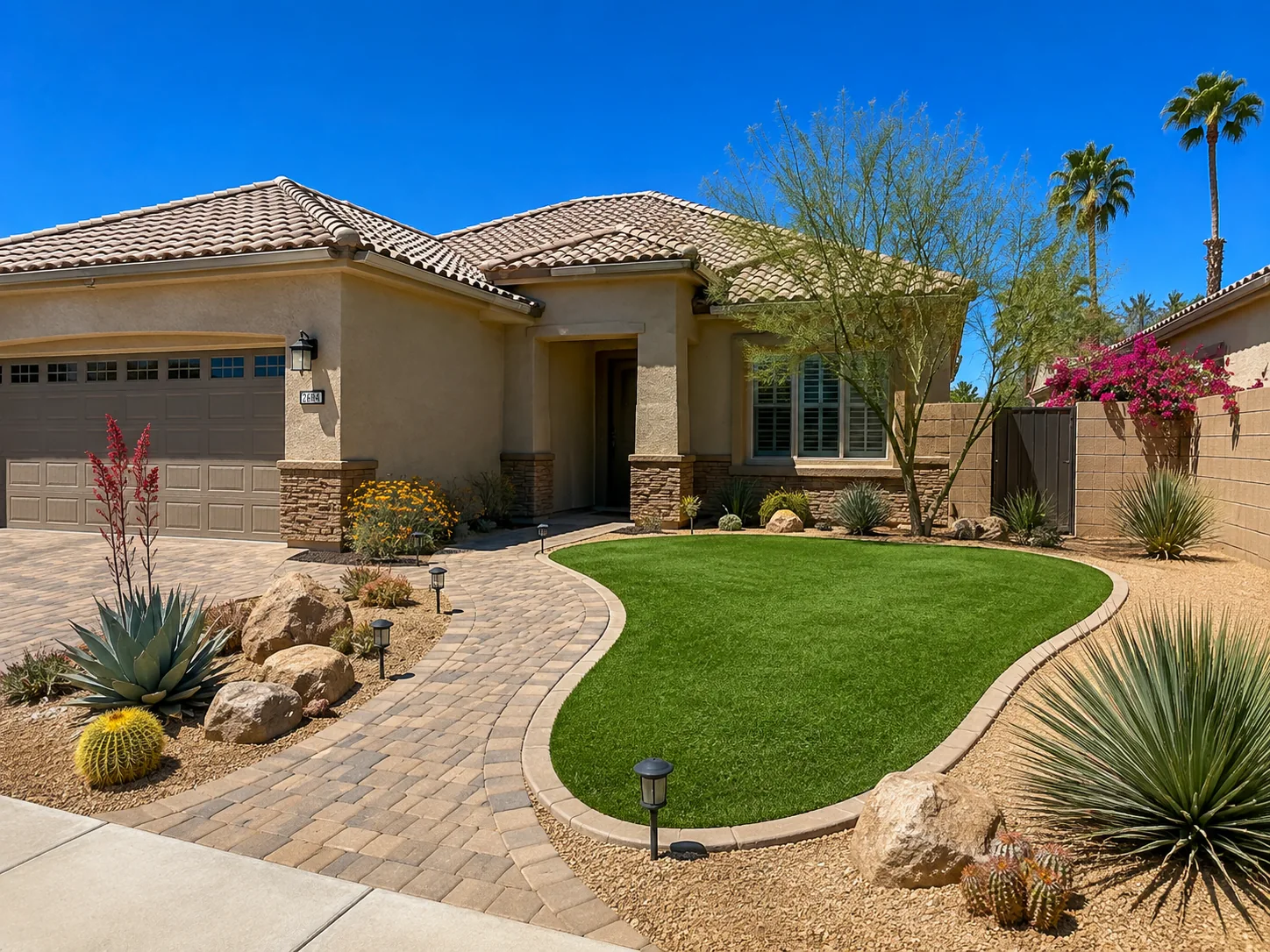 Desert landscape turf conversion Henderson NV