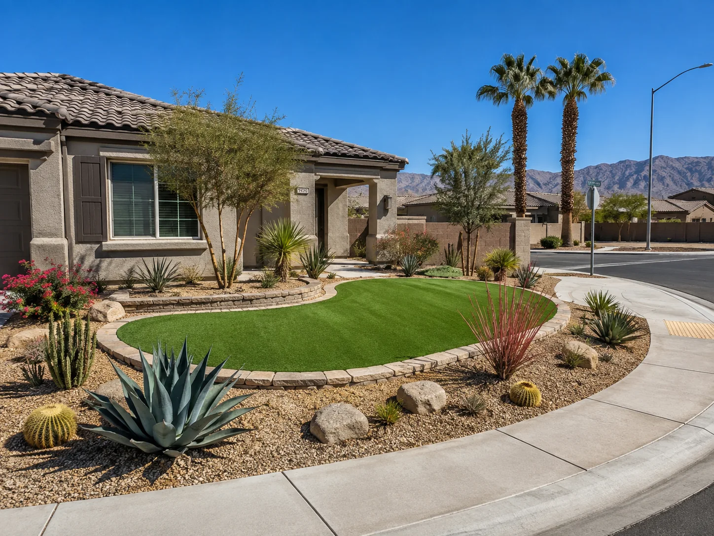 Desert landscape turf conversion Henderson NV