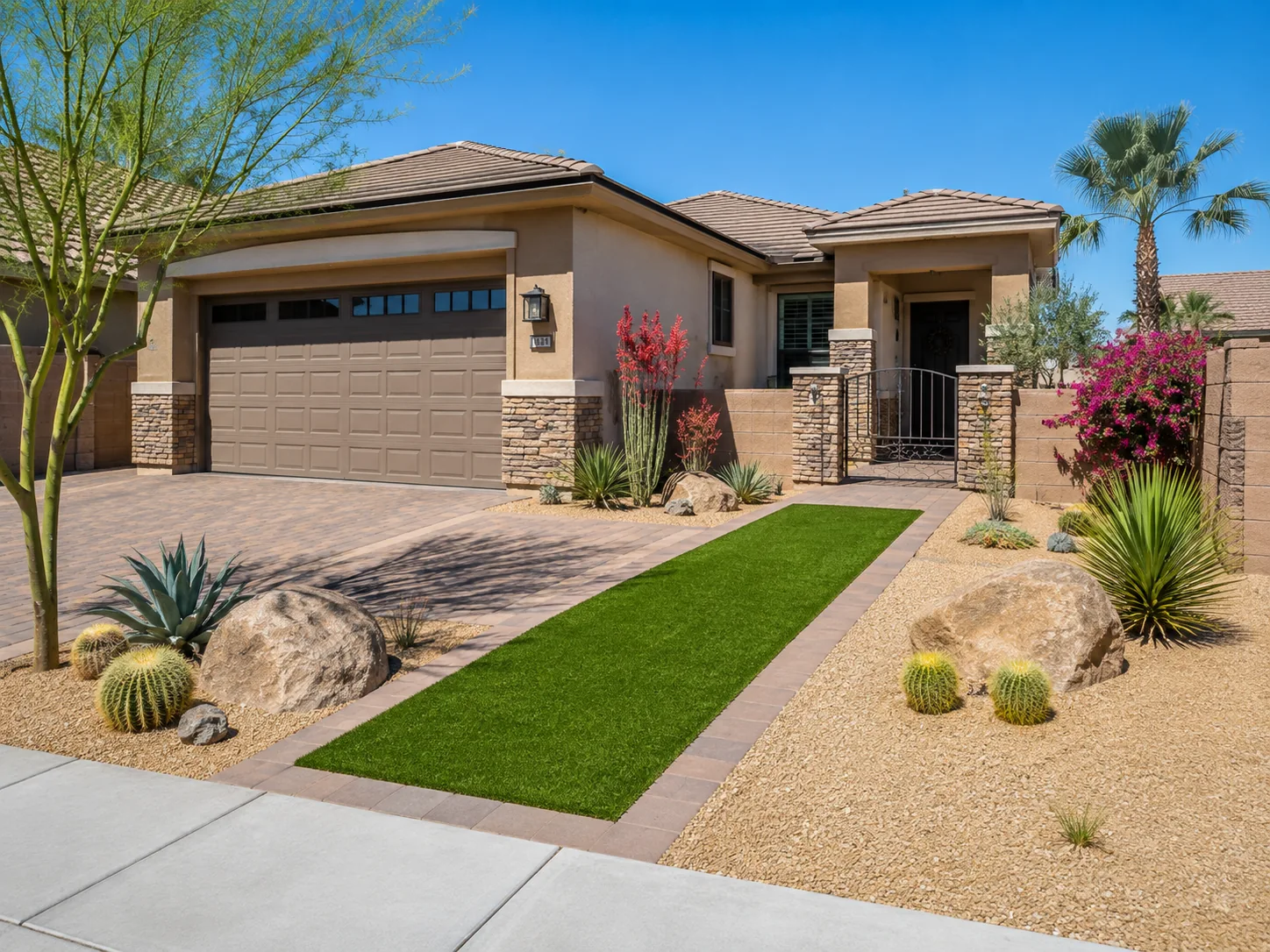 Desert landscape turf conversion Henderson NV