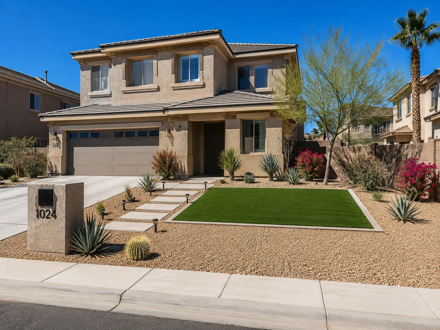 Desert landscape turf conversion Henderson NV