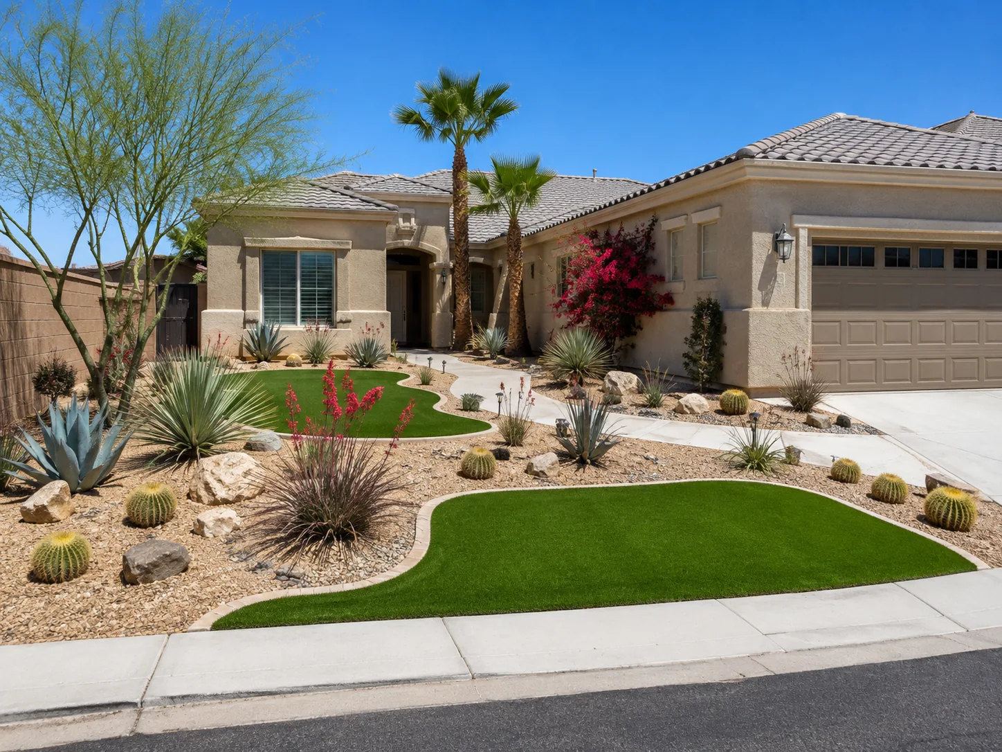 Desert landscape turf conversion Henderson NV