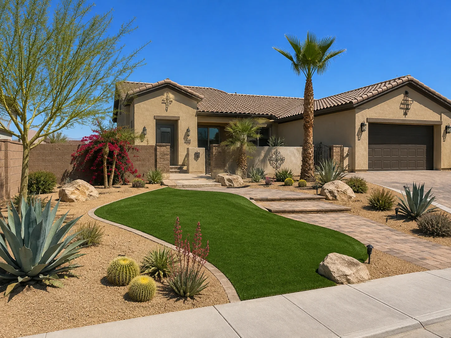 Desert landscape turf conversion Henderson NV