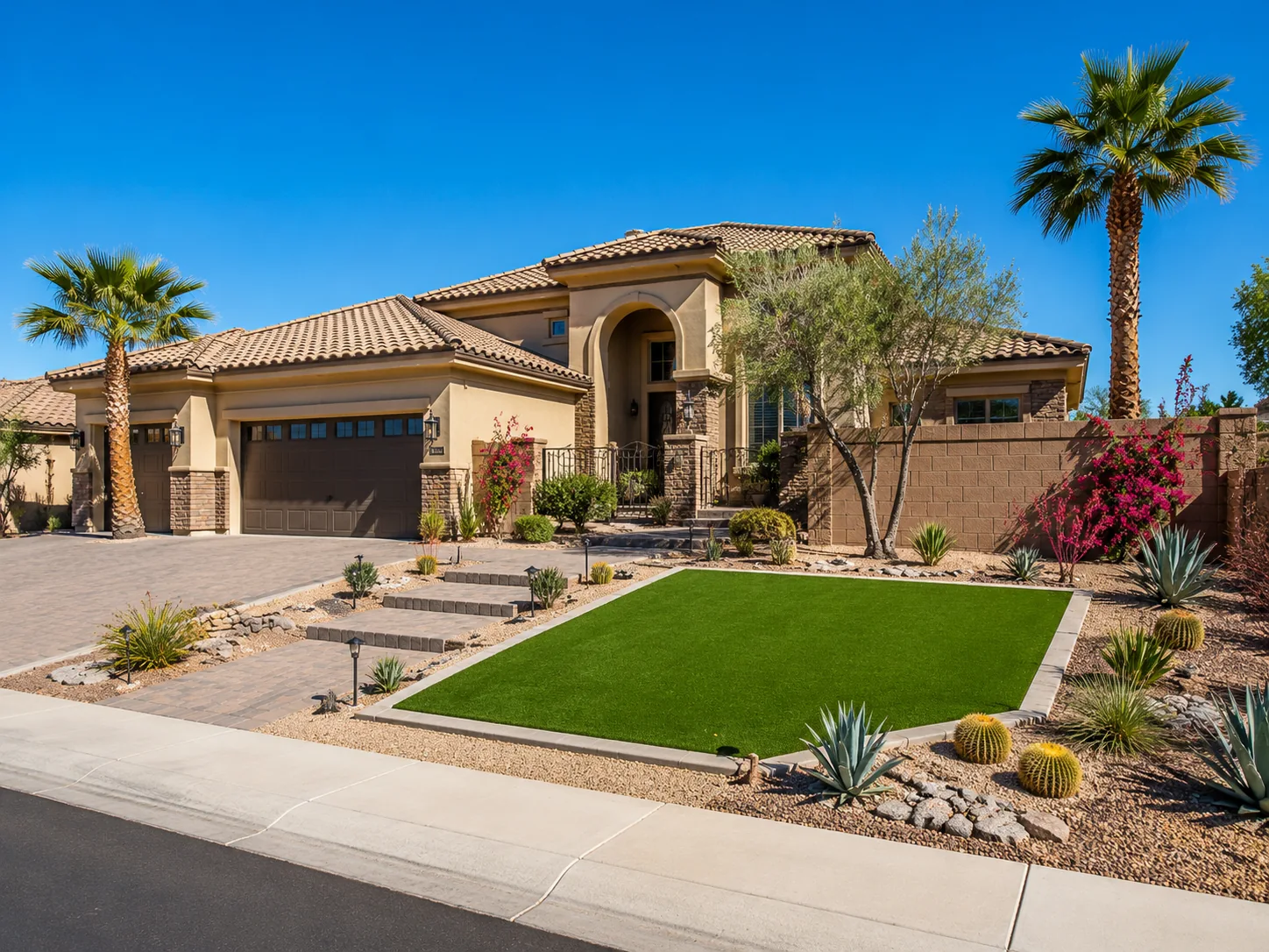 Desert landscape turf conversion Henderson NV