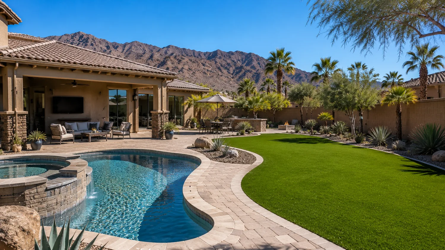 Artificial turf around pool Henderson NV