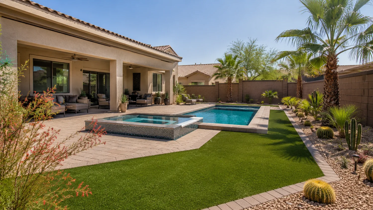 Artificial turf around pool Henderson NV