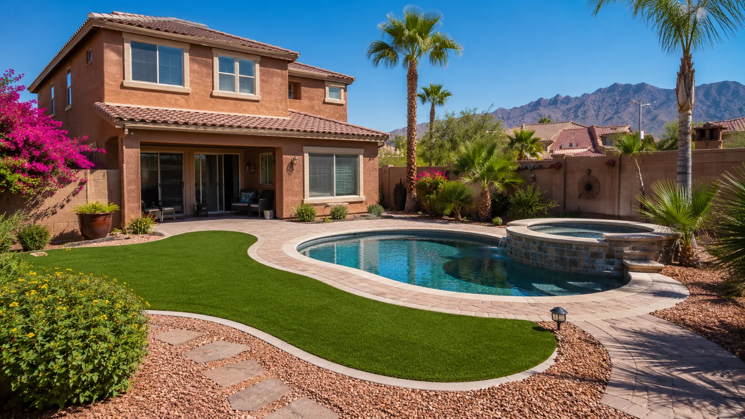Artificial turf around pool Henderson NV