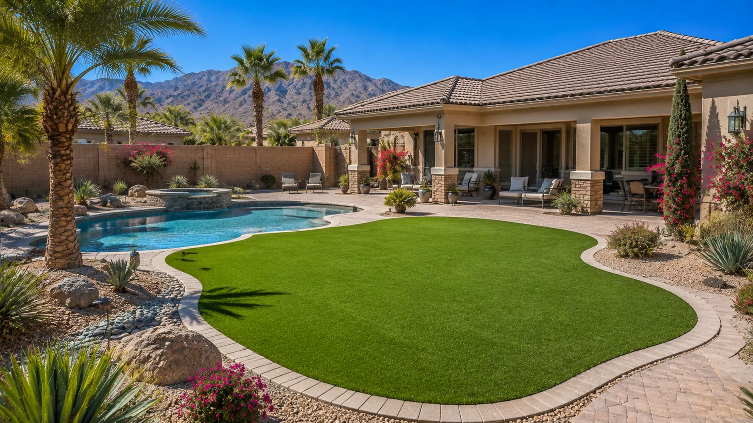 Artificial turf around pool Henderson NV
