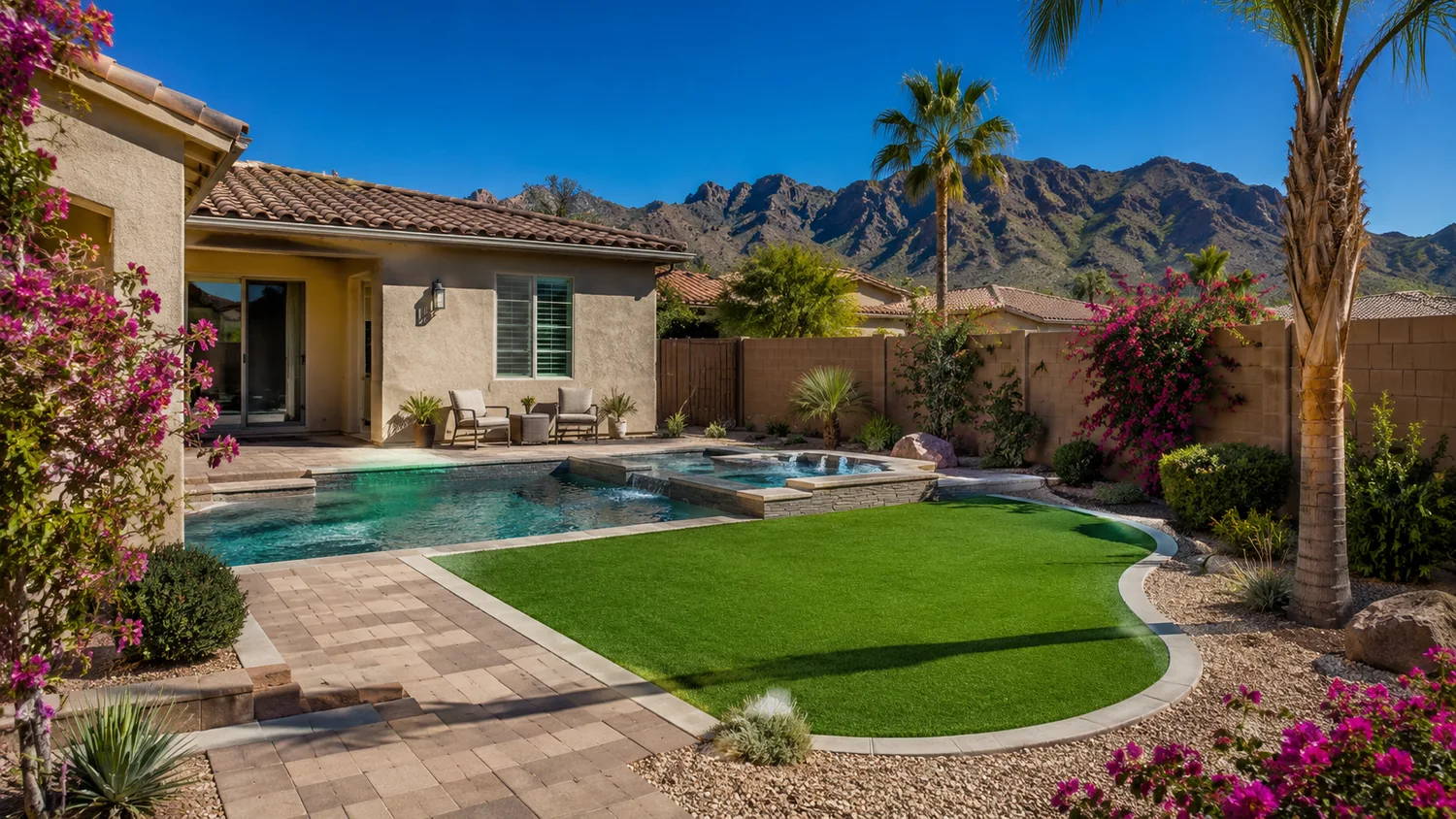 Artificial turf around pool Henderson NV
